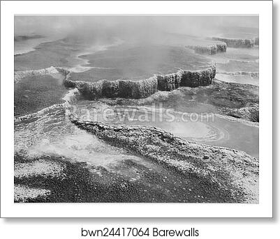 Aerial view of "Jupiter Terrace - Fountain Geyser Pool, Yellowstone National Park," Wyoming. Photographs of National Parks and Monuments, compiled 1941 - 1942, documenting the period ca. 1933 - 1942 by Ansel Adams (1902-1984), Art Print Aerial view of "Jupiter Terrace - Fountain Geyser Pool, Yellowstone National Park," Wyoming. Photographs of National Parks and Monuments, compiled 1941 - 1942, documenting the period ca. 1933 - 1942 by Ansel Adams (1902-1984), Art Print