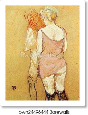 Study for the Medical Inspection: Two Women, Partially Undressed, Seen from their Back by Henri De Toulouse-Lautrec, Art Print Study for the Medical Inspection: Two Women, Partially Undressed, Seen from their Back by Henri De Toulouse-Lautrec, Art Print