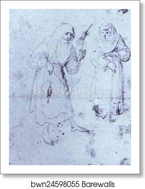 Two Witches by Hieronymus Bosch, Art Print