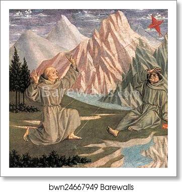 St. Francis Receiving the Stigmata by Domenico Veneziano, Art Print