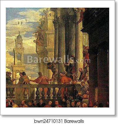 The Marriage Feast at Cana. Detail by Paolo Veronese, Art Print The Marriage Feast at Cana. Detail by Paolo Veronese, Art Print