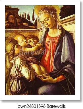 Madonna and Child and Two Angels by Alessandro Botticelli, Art Print