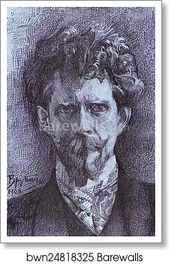 Portrait of Psychiatrist Fiodor Usoltsev, the Artist's Doctor by Mikhail Vrubel, Art Print