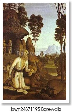 St. Jerome in the Wilderness by Pietro Perugino, Art Print