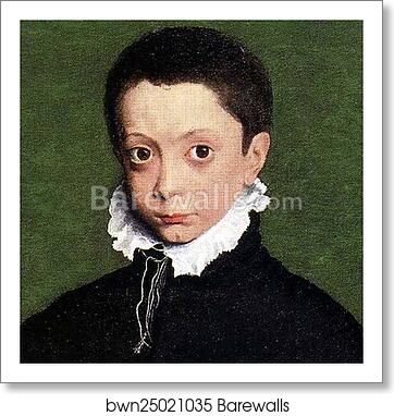 Portrait of Massimiliano Stampa, Third Marchese of Soncino. Detail by Sofonisba Anguissola, Art Print