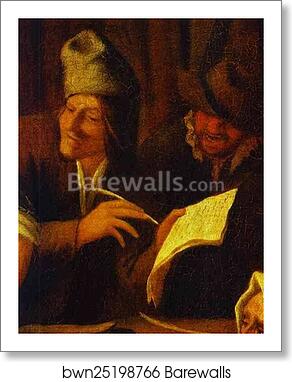 Signing of a Marriage Contract. Detail by Jan Steen, Art Print