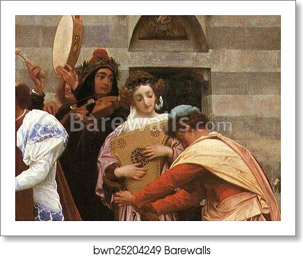 Cimabue's Celebrated Madonna is Carried in Procession through the Streets of Florence; in front of the Madonna, and Crowned with Laurels, walks CImabue Himself, with his Pupil Giotto; behind It Arnolfo Di Lapo, Gaddo Gaddi, Andrea Tafi, Niccola Pisano, Bu by Frederick Leighton, Art Print
