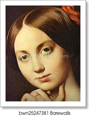 Portrait of Countess D'Haussonville. Detail by Jean-Auguste-Dominique Ingres, Art Print