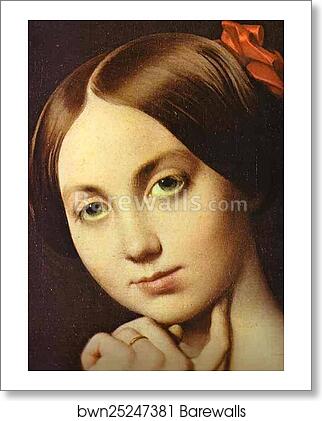 Portrait of Countess D'Haussonville. Detail by Jean-Auguste-Dominique Ingres, Art Print Portrait of Countess D'Haussonville. Detail by Jean-Auguste-Dominique Ingres, Art Print