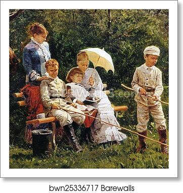 On a Hot Day. Detail by Vladimir Makovsky, Art Print