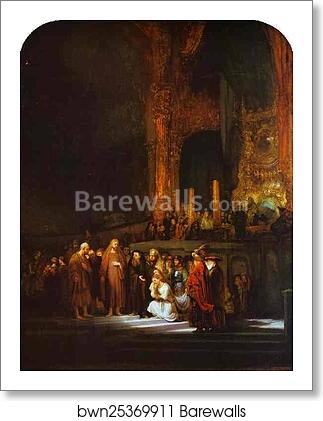 Christ and the Woman Taken in Adultery by Rembrandt Harmenszoon Van Rijn, Art Print Christ and the Woman Taken in Adultery by Rembrandt Harmenszoon Van Rijn, Art Print