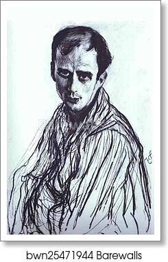 Portrait of Mikhail Fokin by Valentin Serov, Art Print