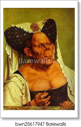Old Woman. (The Queen of Tunis) by Quentin Massys, Art Print Old Woman. (The Queen of Tunis) by Quentin Massys, Art Print