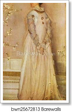 Symphony in Flesh Color and Pink: Portrait of Mrs. Frances Leyland by James Abbott Mcneill Whistler, Art Print
