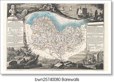 Dept. de la Cotes du Nord by Victor Jules Levasseur, Art Print Dept. de la Cotes du Nord by Victor Jules Levasseur, Art Print