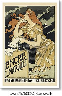 L' "Encre Marquet" by Eugène Grasset, Art Print
