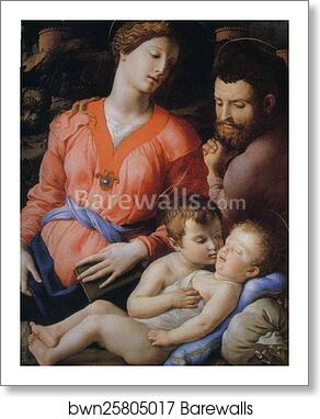 The Madonna and Child with the Infant St.John the Baptist, known as The Panciatichi Madonna by Agnolo Bronzino, Art Print
