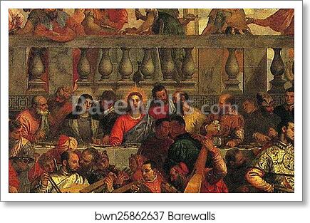 The Marriage Feast at Cana. Detail by Paolo Veronese, Art Print The Marriage Feast at Cana. Detail by Paolo Veronese, Art Print