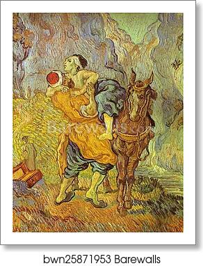 The Good Samaritan (After Delacroix). Auvers-sur-Oise by Vincent Van Gogh, Art Print