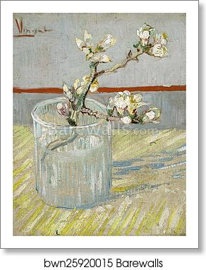 Sprig of flowering almond in a glass by Vincent Van Gogh, Art Print Sprig of flowering almond in a glass by Vincent Van Gogh, Art Print