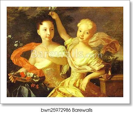 Portrait of Anna Petrovna and Elizaveta Petrovna by Louis Caravaque, Art Print