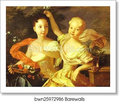 Portrait of Anna Petrovna and Elizaveta Petrovna by Louis Caravaque, Art Print Portrait of Anna Petrovna and Elizaveta Petrovna by Louis Caravaque, Art Print