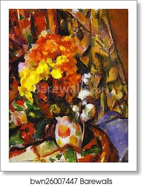 Vase with Flowers. Chrysanthemums by Paul Cézanne, Art Print Vase with Flowers. Chrysanthemums by Paul Cézanne, Art Print