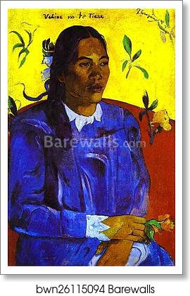 Vahine no te tiare (Woman with a Flower) by Paul Gauguin, Art Print Vahine no te tiare (Woman with a Flower) by Paul Gauguin, Art Print
