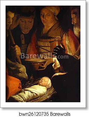 The Adoration of the Shepherds. Detail by Georges De La Tour, Art Print