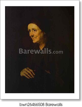 Old Woman with a Hen (Portrait of the Artist's Wife) by Vasily Tropinin, Art Print Old Woman with a Hen (Portrait of the Artist's Wife) by Vasily Tropinin, Art Print