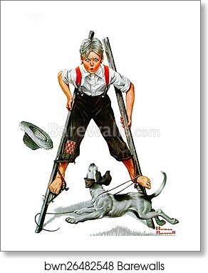 Stilts by Norman Rockwell, Art Print