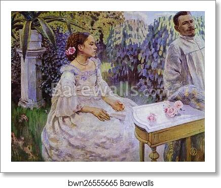 Self-Portrait with Sister by Victor Borisov-Musatov, Art Print
