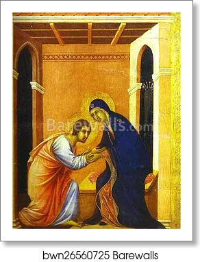 Maestà (front, crowning panels, detail of) Parting from St. John by Duccio Di Buoninsegna, Art Print Maestà (front, crowning panels, detail of) Parting from St. John by Duccio Di Buoninsegna, Art Print