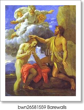 The Baptism of Christ by Nicolas Poussin, Art Print