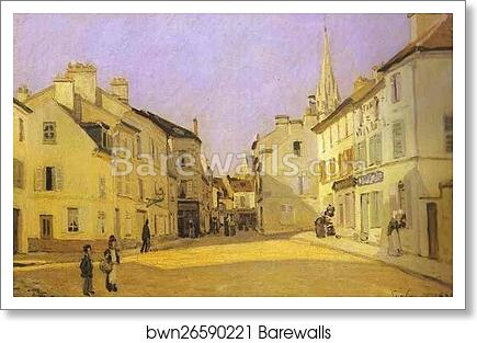 Square in Argenteuil (rue de la Chaussée) by Alfred Sisley, Art Print