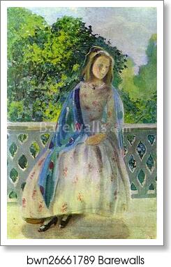 Young Girl on the Balcony by Victor Borisov-Musatov, Art Print