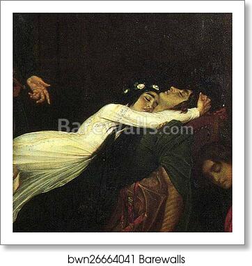 The Reconciliation of the Montagues and Capulets over the Dead Bodies of Romeo and Juliet. Detail by Frederick Leighton, Art Print
