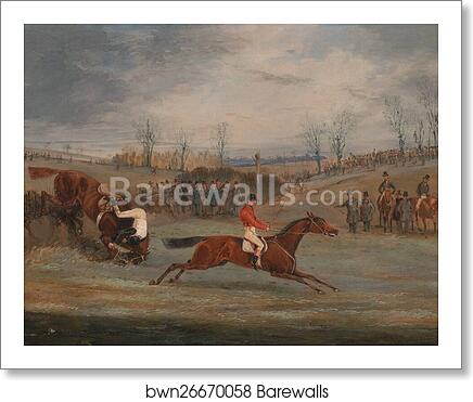 Scenes from a steeplechase: Near the Finish by Henry Thomas Alken, Art Print