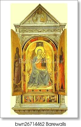 Linaiuoli Tabernacle: Virgin and Child Making the Blessing (wings open) by Fra Angelico, Art Print Linaiuoli Tabernacle: Virgin and Child Making the Blessing (wings open) by Fra Angelico, Art Print