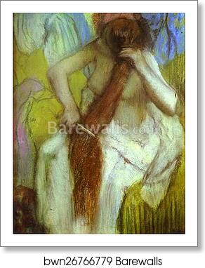 Woman Combing Her Hair by Edgar Degas, Art Print