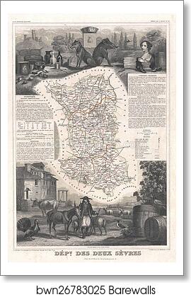 Dept. des Deux Sevres by Victor Jules Levasseur, Art Print Dept. des Deux Sevres by Victor Jules Levasseur, Art Print