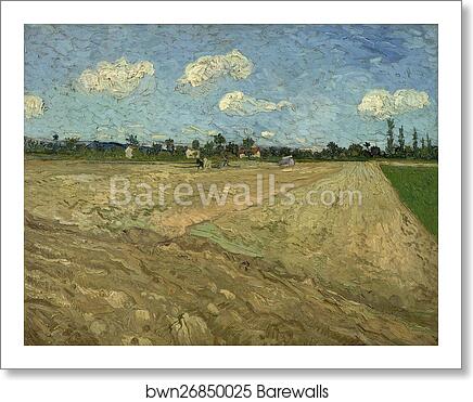 Ploughed fields ('The furrows') by Vincent Van Gogh, Art Print
