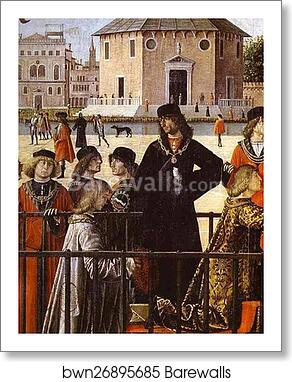 The Legend of St. Ursula: The Arrival of the English Ambassadors. Detail by Vittore Carpaccio, Art Print