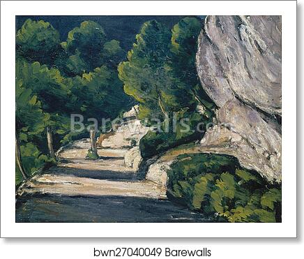 Landscape. Road with Trees in Rocky Mountains by Paul Cézanne, Art Print