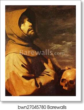 The Ecstasy of St. Francis by Francisco De Zurbarán, Art Print