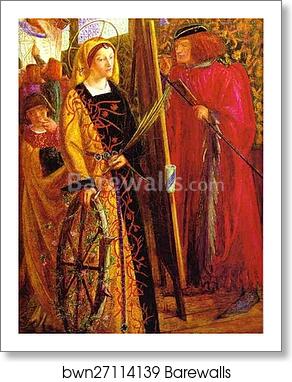 St. Catherine by Dante Gabriel Rossetti, Art Print