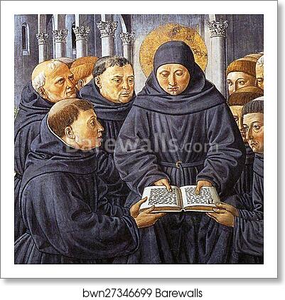 The Parable of the Holy Trinity and the Visit to the Monks of Mount Pisano. Detail by Benozzo Gozzoli, Art Print The Parable of the Holy Trinity and the Visit to the Monks of Mount Pisano. Detail by Benozzo Gozzoli, Art Print