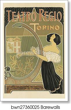 Théâtre royal de Turin by Giuseppe Boano, Art Print