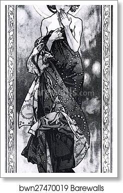 Moon by Alphonse Mucha, Art Print