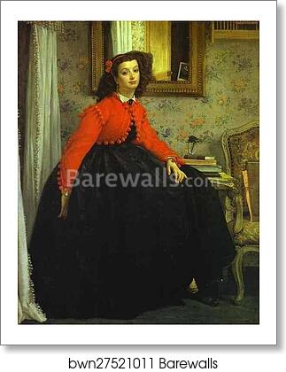 Portrait of Mlle L.L. (Young Woman in Red Vest) by Jacques Joseph Tissot (A.K.A. James Tissot), Art Print Portrait of Mlle L.L. (Young Woman in Red Vest) by Jacques Joseph Tissot (A.K.A. James Tissot), Art Print